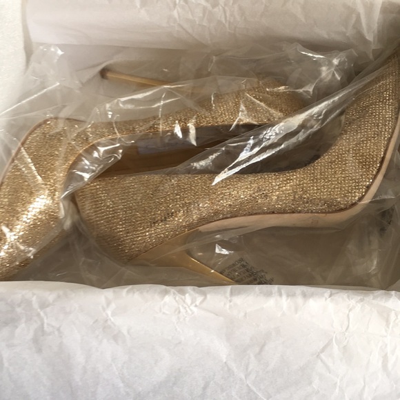 NEW Jimmy Choo Gold Glitter Anouk - Size 7.5 - Picture 4 of 6